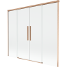 Mexen Rox 2-flügelige Duschwand 170 x 150 cm, transparent, gebürstetes Kupfer - 8C9-170-002-65-00