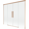 Mexen Rox Duschabtrennung 2-flügelig schiebbar 180 x 150 cm, transparent, gebürstetes Kupfer - 8C9-180-002-65-00