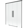 Mexen Rox Duschtrennwand 2-flügelig, verschiebbar, 140 x 150 cm, transparent, gebürstet in Gewehrgrau - 8C9-140-002-66-00