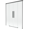 Mexen Rox Badewannenfaltwand 2-flügelig verschiebbar 150 x 150 cm, transparent, gebürstet Gun Gray - 8C9-150-002-66-00