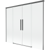 Mexen Rox Duschwand 2-flügelig verschiebbar 170 x 150 cm, transparent, gebürstetes Gun Gray - 8C9-170-002-66-00