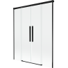 Mexen Rox 2-flügelige verschiebbare Badewannenfaltwand 140 x 150 cm, transparent, schwarz - 8C9-140-002-70-00