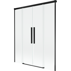 Mexen Rox Duschwand 2-flügelig verschiebbar 150 x 150 cm, transparent, schwarz - 8C9-150-002-70-00