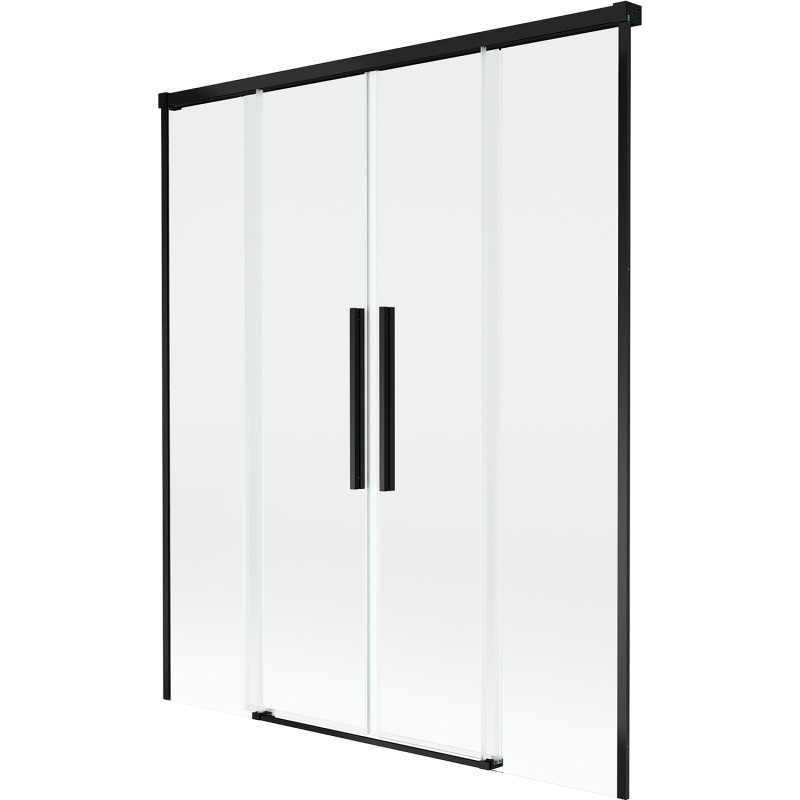 Mexen Rox Duschwand für die Badewanne, 2-teilig, ausziehbar, 160 x 150 cm, transparent, schwarz - 8C9-160-002-70-00