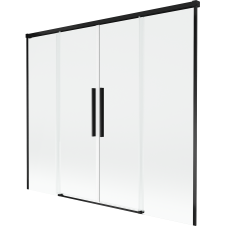 Mexen Rox Duschtrennwand 2-flügelig verschiebbar 170 x 150 cm, transparent, schwarz - 8C9-170-002-70-00