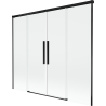 Mexen Rox Duschabtrennung 2-flügelig zum Schieben 180 x 150 cm, transparent, schwarz - 8C9-180-002-70-00