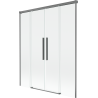 Mexen Rox Duschabtrennung, 2-flügelig, verschiebbar, 150 x 150 cm, transparent, Gun Metal - 8C9-150-002-95-00