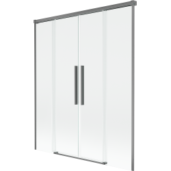 Mexen Rox Duschwand für Badewanne, 2-flügelig, verschiebbar, 160 x 150 cm, transparent, gun metal - 8C9-160-002-95-00