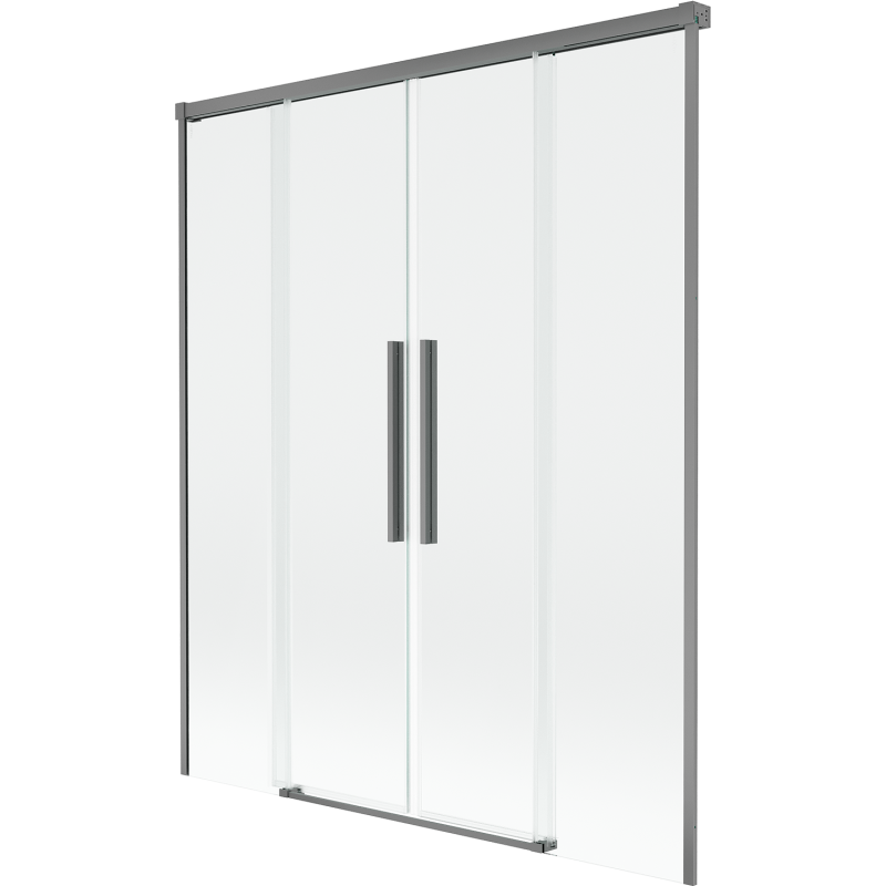 Mexen Rox Duschwand für Badewanne, 2-flügelig, verschiebbar, 160 x 150 cm, transparent, gun metal - 8C9-160-002-95-00