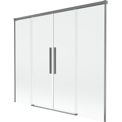 Mexen Rox Duschabtrennung, 2-flügelig, verschiebbar, 170 x 150 cm, transparent, Gun Metal - 8C9-170-002-95-00