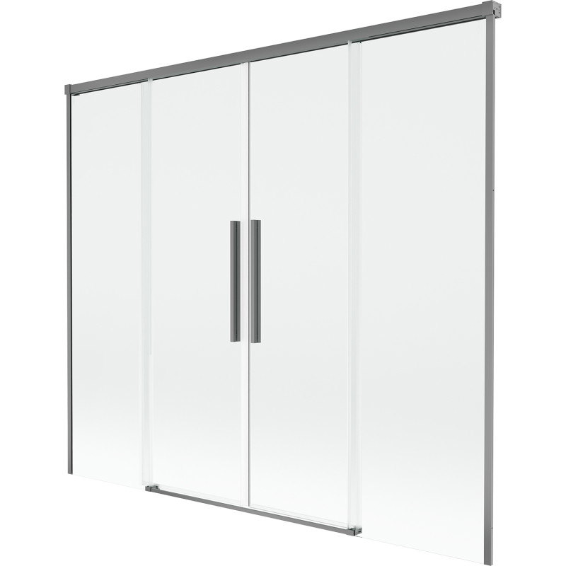 Mexen Rox 2-flügelige Badewannenfaltwand, verschiebbar, 170 x 150 cm, transparent, Gun Metal - 8C9-170-002-95-00