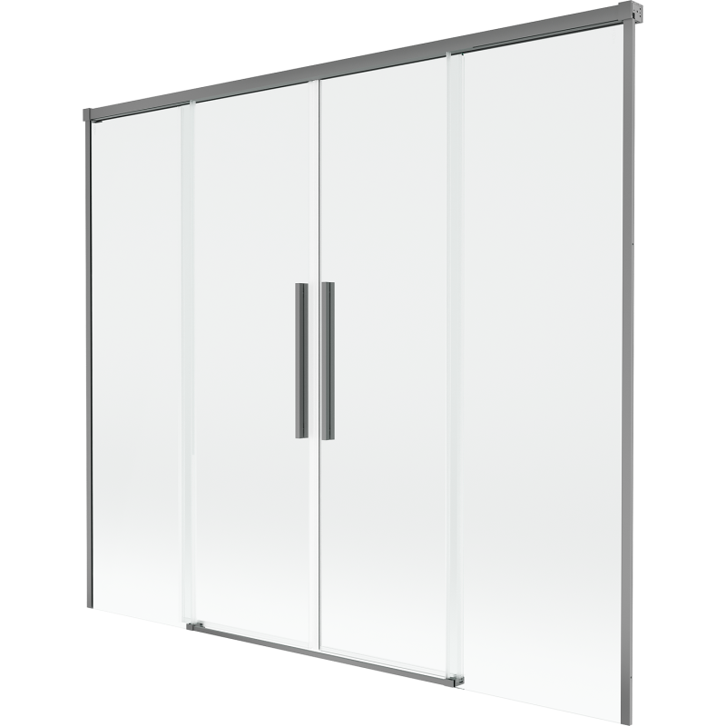Mexen Rox Duschabtrennung 2-flügelig verschiebbar 180 x 150 cm, transparent, Gun Metal - 8C9-180-002-95-00