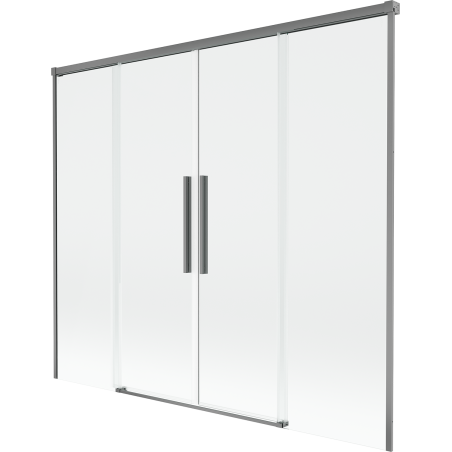 Mexen Rox Duschabtrennung 2-flügelig verschiebbar 180 x 150 cm, transparent, Gun Metal - 8C9-180-002-95-00