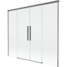 Mexen Rox Duschabtrennung 2-flügelig verschiebbar 180 x 150 cm, transparent, Gun Metal - 8C9-180-002-95-00