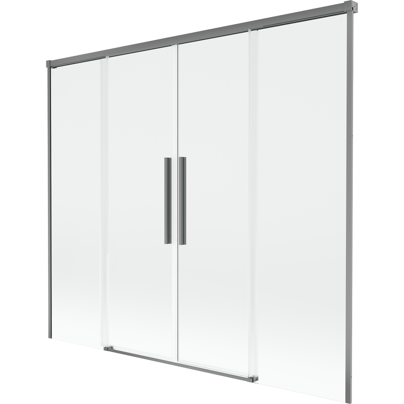 Mexen Rox Badewannenabtrennung 2-teilig verschiebbar 190 x 150 cm, transparent, Gun Metal - 8C9-190-002-95-00