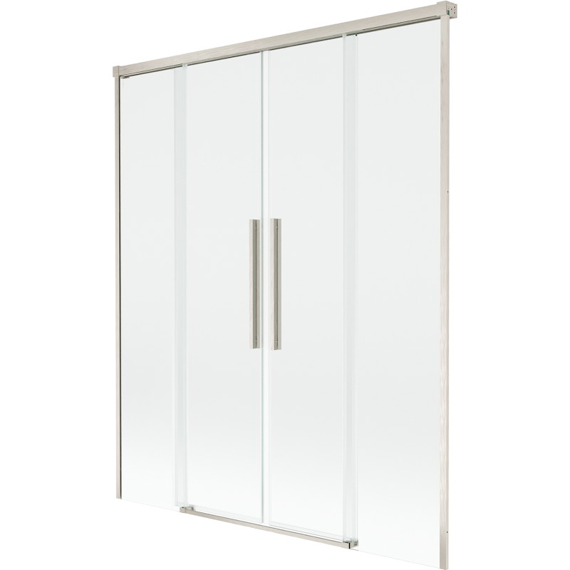 Mexen Rox 2-flügelige, verschiebbare Badewannenabtrennung 140 x 150 cm, transparent, gebürstetes Nickel - 8C9-140-002-97-00