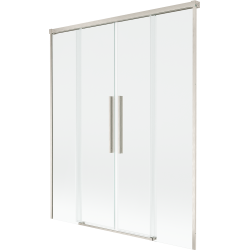 Mexen Rox Badewannenabtrennung 2-flügelig verschiebbar 150 x 150 cm, transparent, gebürsteter Nickel - 8C9-150-002-97-00