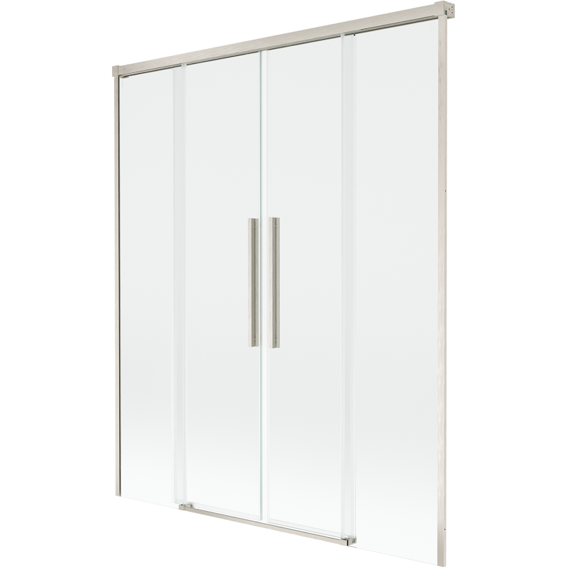 Mexen Rox Badewannenabtrennung 2-flügelig verschiebbar 150 x 150 cm, transparent, gebürsteter Nickel - 8C9-150-002-97-00