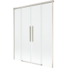 Mexen Rox Badewannenabtrennung 2-flügelig verschiebbar 150 x 150 cm, transparent, gebürsteter Nickel - 8C9-150-002-97-00
