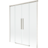 Mexen Rox Badewannenaufsatz 2-flügelig zum Schieben 160 x 150 cm, transparent, gebürstetes Nickel - 8C9-160-002-97-00