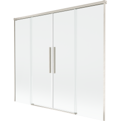 Mexen Rox Duschwand, 2-flügelig, verschiebbar 170 x 150 cm, transparent, gebürsteter Nickel - 8C9-170-002-97-00
