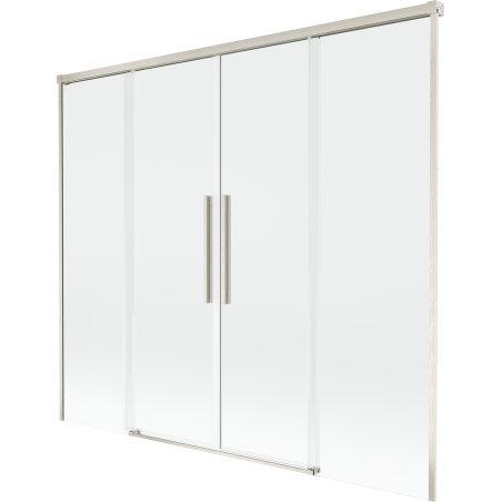 Mexen Rox zweiflügelige Badewannenfaltwand 170 x 150 cm, transparent, gebürstetes Nickel - 8C9-170-002-97-00