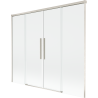 Mexen Rox Duschwand für Badewanne, 2-flügelig, verschiebbar 180 x 150 cm, transparent, gebürsteter Nickel - 8C9-180-002-97-00