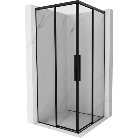 Mexen Rox Duo Duschkabine Schiebetür 75 x 75 cm, schwarzer Rahmen, schwarz - 8C2D-075-075-70-70