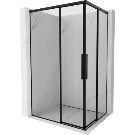 Mexen Rox Duo Duschkabine zum Schieben 95 x 80 cm, schwarzer Rahmen, schwarz - 8C2D-095-080-70-70
