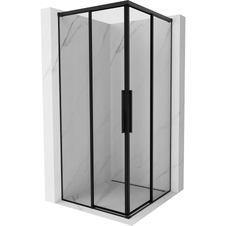 Mexen Rox Duo Duschkabine schiebbar 95 x 95 cm, schwarzer Rahmen, schwarz - 8C2D-095-095-70-70