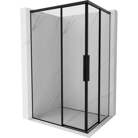 Mexen Rox Duo Duschkabine Schiebetür 100 x 95 cm, schwarzer Rahmen, schwarz - 8C2D-100-095-70-70