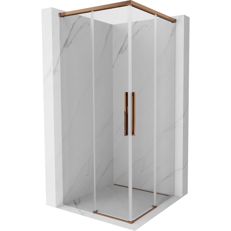Mexen Rox Duo Schiebeduschkabine 110 x 110 cm, transparent, Roségold - 8C2D-110-110-60-00