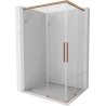 Mexen Rox Duo Schiebeduschkabine 80 x 75 cm, transparent, gebürstetes Kupfer - 8C2D-080-075-65-00