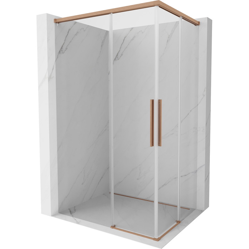 Mexen Rox Duo Duschkabine verschiebbar 85 x 75 cm, transparent, gebürstetes Kupfer - 8C2D-085-075-65-00