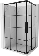 Mexen Rox Duo Duschkabine zum Schieben 100 x 75 cm, schwarzes Gitter, schwarz - 8C2D-100-075-70-77