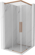 Mexen Rox Duo Duschkabine Schiebetür 85 x 85 cm, transparent, gebürstetes Kupfer - 8C2D-085-085-65-00