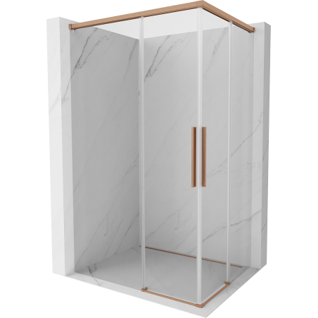 Mexen Rox Duo Duschkabine Schiebetür 120 x 85 cm, transparent, gebürstetes Kupfer - 8C2D-120-085-65-00