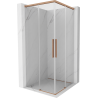 Mexen Rox Duo Duschkabine Schiebetür 100 x 100 cm, transparent, gebürstetes Kupfer - 8C2D-100-100-65-00