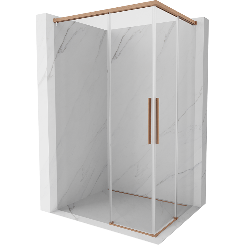 Mexen Rox Duo Schiebeduschkabine 110 x 100 cm, transparent, gebürstetes Kupfer - 8C2D-110-100-65-00