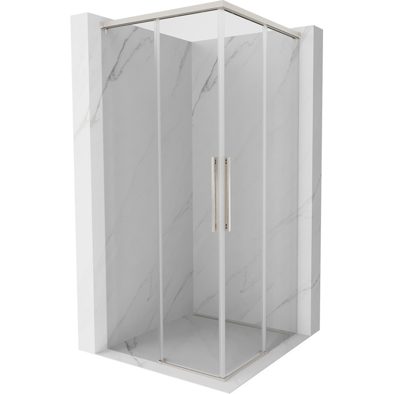 Mexen Rox Duo Schiebeduschkabine 80 x 80 cm, transparent, gebürsteter Nickel - 8C2D-080-080-97-00