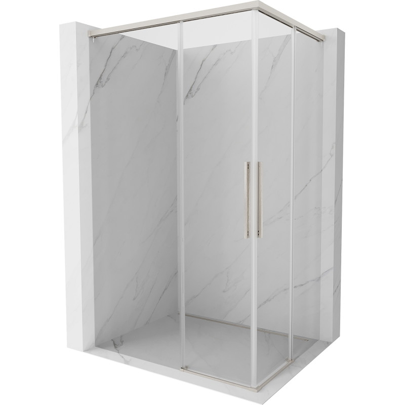 Mexen Rox Duo Schiebeduschkabine 95 x 90 cm, transparent, gebürstetes Nickel - 8C2D-095-090-97-00