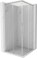 Mexen Rox Duo Duschkabine, gleitend, 95 x 95 cm, transparent, gebürstetes Nickel - 8C2D-095-095-97-00