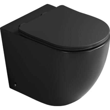 Mexen Lena Stand-WC-Schüssel Rimless Tornado mit langsam schließendem Slim-Sitz, Duroplast, schwarz matt - 3222T4085