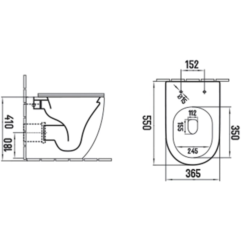 Mexen Lena Stand-WC-Schüssel Rimless Tornado mit langsam schließendem Slim-Sitz, Duroplast, schwarz matt - 3222T4085