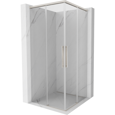 Mexen Rox Duo Schiebeduschkabine 110 x 110 cm, transparent, gebürsteter Nickel - 8C2D-110-110-97-00