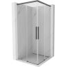 Mexen Rox Duo Duschkabine Schiebetür 80 x 80 cm, transparent, gebürstet gun gray - 8C2D-080-080-66-00
