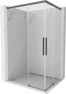 Mexen Rox Duo Schiebeduschkabine 90 x 80 cm, transparent, gebürstetes Gun Gray - 8C2D-090-080-66-00