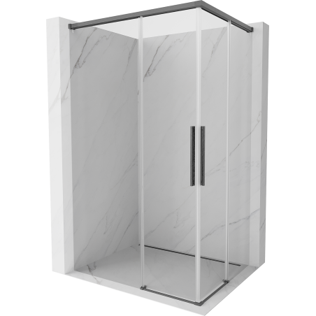 Mexen Rox Duo Duschkabine Schiebetür 110 x 95 cm, transparent, gun gray gebürstet - 8C2D-110-095-66-00