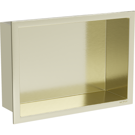 Mexen X-Wall-R Nischenregal mit Flansch 30 x 20 cm, gebürstetes Gold - 1950302010