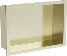 Mexen X-Wall-R Nischenregal mit Flansch 30 x 20 cm, gebürstetes Gold - 1950302010